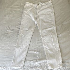 AG / Anthropologie White Pants - high rise super skinny ankle, size 31R